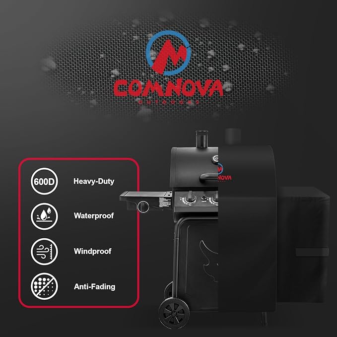 Comnova Grill Cover for Char Griller 3-Burner Gas Grill - 600D Premium Grillin' Pro Grill Cover for Char Griller Waterproof & Heavy Duty, Fits Grillin' Pro 3001 Models - 48" L x 27" W x 44" H (3055)