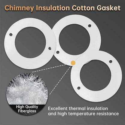4PCS Chimney Insulation Wool Parts, Heat Resistant Gasket Replacement for Traeger/Pit Boss and Camp Chef Wood Pellet Grill Smokers