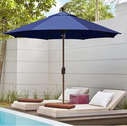 EliteShade USA 10-Year-Non-Fading 10Ft Market Patio Umbrella, UPF 50+ UV Protection Performance Sun Umbrella, Heavy Duty Commercial Grade Outdoor Table Umbrella with Crank, Windproof Vented Top for Garden, Pool, Deck and Outdoor Playsets, No Tilt, Navy...