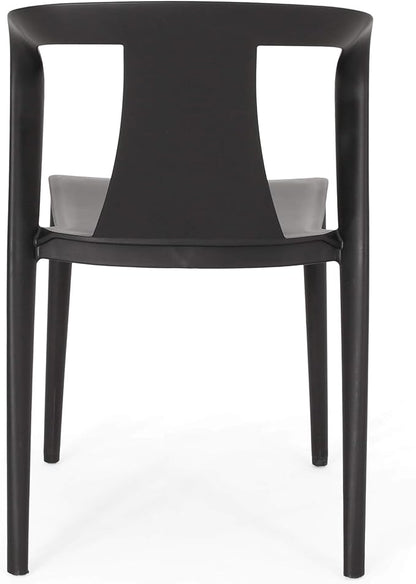 Christopher Knight Home Ianthe Outdoor Dining Chair (Set of 2), Black