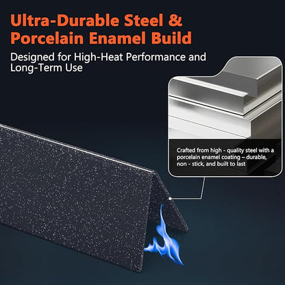 QuliMetal SUS304 34.5" Grill Burners & 24.5" Flavorizer Bars for Weber Genesis 300 Series(2007-2010), Grill Parts for Weber Genesis E310, E320, S310 (with Side Control), Replaces Weber 7540, 67722