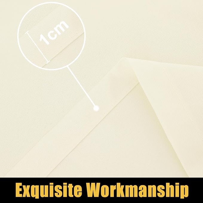 Smiry Rectangle Picnic Table Cloth, Waterproof Elastic Fitted Tablecloths for 6 Foot Tables, Washable Polyester Table Cover for Camping, Indoor and Outdoor (Beige, 30"x72")
