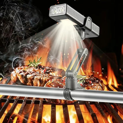 Rechargeable LED Grill Lights and Flashlight for Outdoor Grill with Magnetic, IPX5 Waterproof, 2-Level Brightness, USB-C Charging, Portable Grill Accessories, Grilling Gift for Men, Dad, Grill Lights