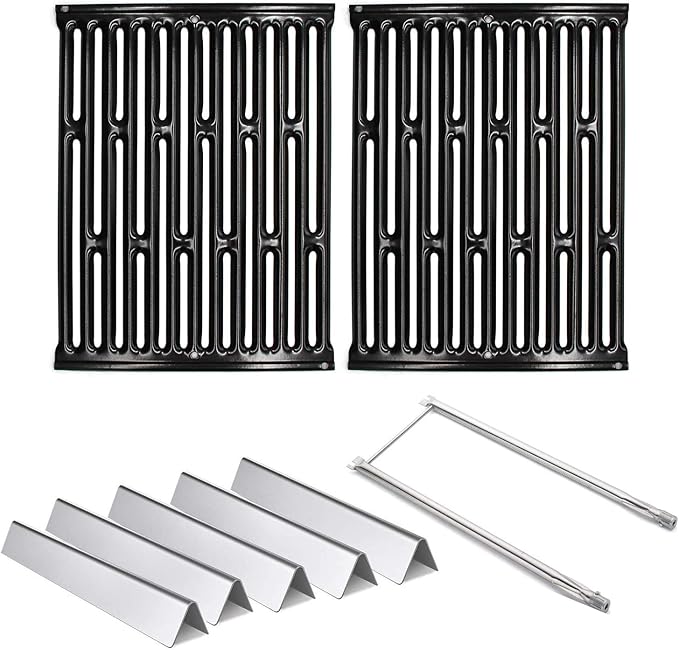Hongso Replacement for Weber Spirit E210, Spirit 200 Series E&S 200 210, Genesis Silver A, Spirit 500 Models (with Side Controls), 65904 Grill Grates 7523, Flavorizer Bars 7534 7535, Burner Tube 7507