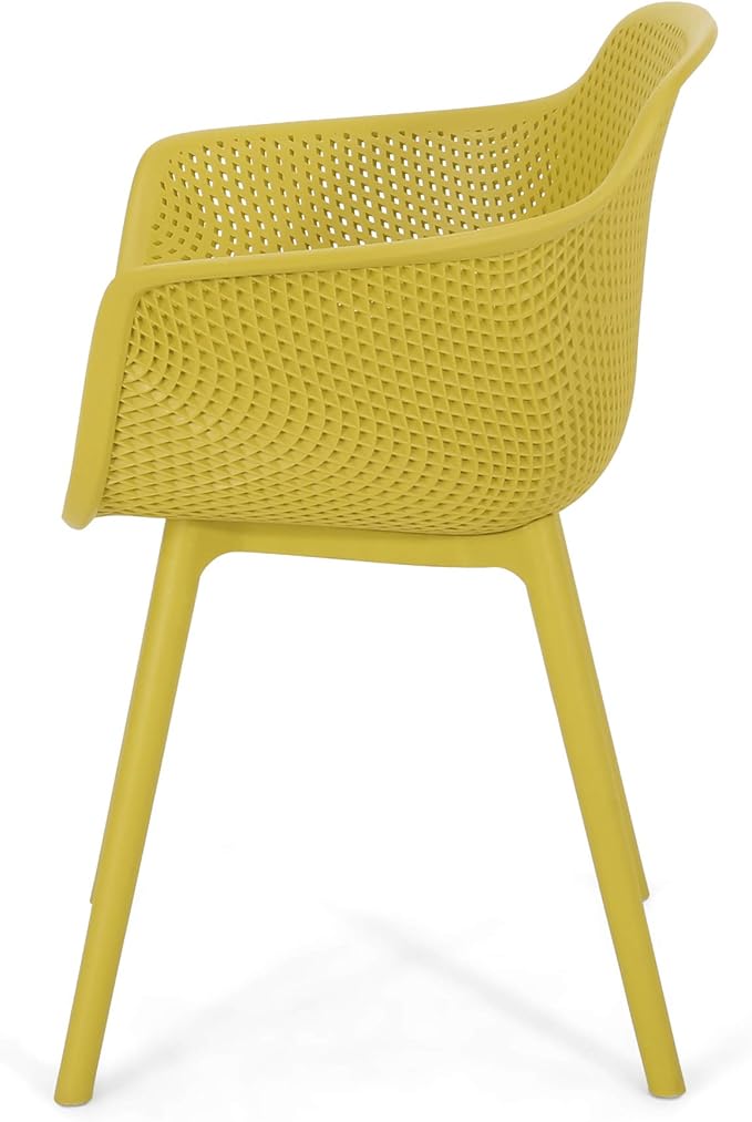 Christopher Knight Home Davina Outdoor Dining Chair (Set of 4), Yellow