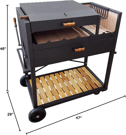 Ñuke Delta Gaucho Firebox Grill- Authentic Argentine Outdoor Cooking Wood or Charcoal