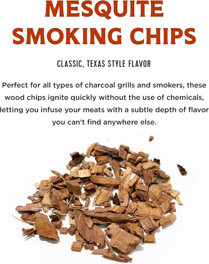 Fire & Flavor Premium All Natural Wood Chips for Smoker - Wood Chips for Smoking - Smoker Wood Chips - Smoker Accessories Gifts for Men and Women - Mesquite - 2lbs, Brown