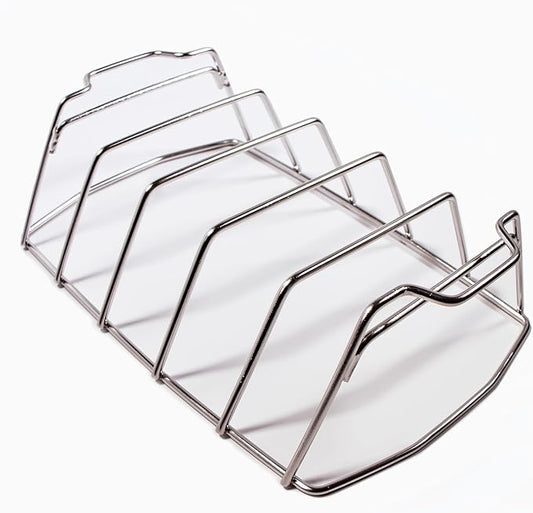 SnS Grills Rib 'N Roast Reversible Rack – 304 Stainless Steel, 2-in-1 Design Holds 5 Racks of Ribs or Large Roasts & Whole Chickens – Durable, Even Cooking, Enhanced Airflow, Maximizes BBQ Space