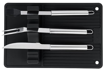 Ozeri BBQ and Grill Utensil Holder Mat Set,Black