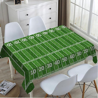 American Football Field Decorative Rectangle Tablecloth Green Grass Soccer Field with Numbers Polyester Table Cloth Kitchen Cover for Dining BBQ Picnic Coffee Table 60 x 84 Inch 6-8 Seats