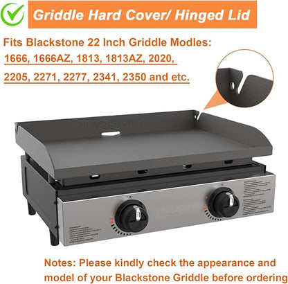 Upgraded Hinged Lid for Blackstone 1666 22" Omnivore Original Tabletop Griddle (2024 Model), Griddle Cover with Thermometer for Blackstone 1666 1813 2203 2271 2020 2205 22In Grill Case
