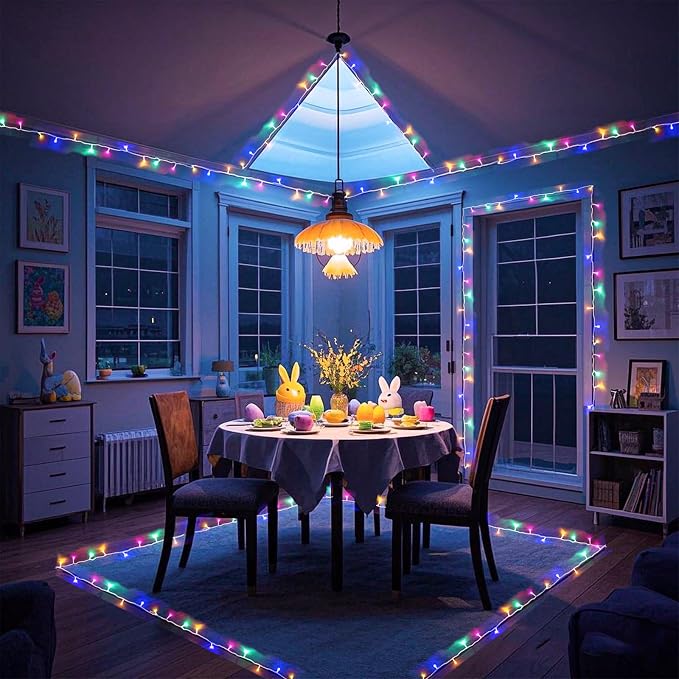 Christmas Lights Outdoor Waterproof Colorful String Lights Indoor 8 Modes Clear Wire 66ft 200 LED, Twinkle Fairy Lights Plug in for Bedroom Wedding Party Decorations, Pastel Multicolor