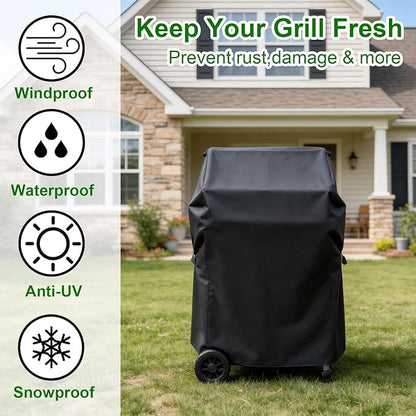 Outdoor Waterproof Small Grill Cover Fits for Weber Spirit 210 Series(E 210,S 210,E 215), Charbroil, Kenmore Grills, Heavy Duty 2 Burner BBQ Cover 30",Compared to Weber 7105