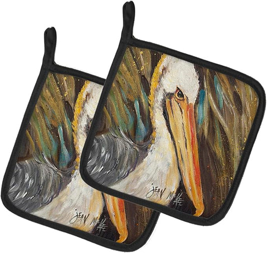Caroline's Treasures JMK1216PTHD Pelican Lookin West Pair of Pot Holders Kitchen Heat Resistant Pot Holders Sets Oven Hot Pads for Cooking Baking BBQ, 7 1/2 x 7 1/2