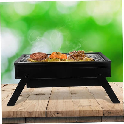 Portable Charcoal Grill Compact Folding for Outdoor Cooking Camping and Backyard Gatherings Features Pullout Charcoal Box for Easy Use and Cleaning for People