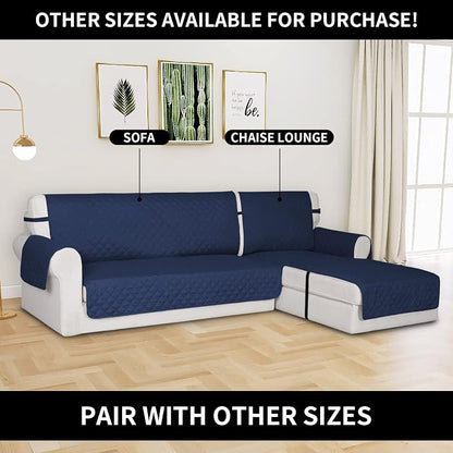 Easy-Going Reversible Couch Cover, Chaise Lounge, Navy/Navy | Machine Washable Slipcover For Dogs, Water Resistant Furniture Mat For Living Room, Non-Slip Sofa Cover, Pet Friendly