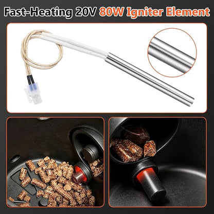 QuliMetal Fire Burn Pot & D2 Hot Rod Ignitor for Traeger Pro 575 & 780 | Fire Pot for Traeger Ironwood 650 & 885 Silverton 620 & 810 Wood Pellet Grills with D2 Direct Drive & WiFIRE Technology