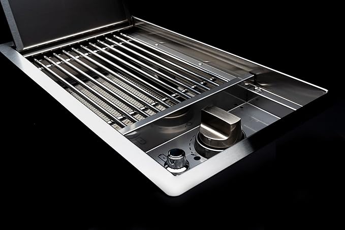 Spire Built-in 18000BTUs Searing Side Burner with Lid, Stainless Steel | Offers Drop-In Side Burner, Outdoor Propane Grill & Cooking, Convertible to Natural Gas, for BBQ Grill Island