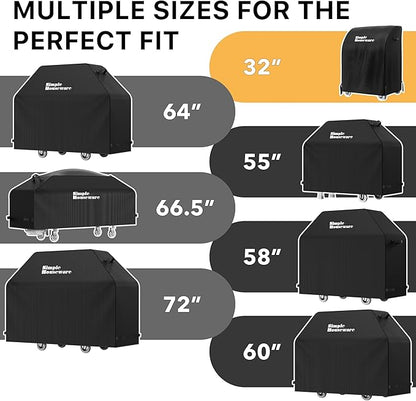 Simple Houseware 32 in. Heavy-Duty BBQ Gas Grill Cover, 600D Polyester Waterproof, Weather-Resistant