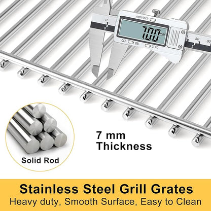 Grill Parts for Master Forge 3218LT Kenmore 148.16156210 | Fits Master Forge 3218LTN 3218LTM, Kenmore 148.1637110, Stainless Steel Grill Grates Replacement, Heat Plates and Burners