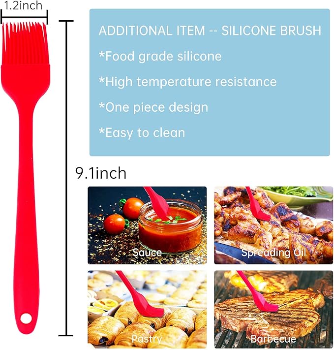 Meat Injector Syringe Turkey Marinade Injector Kit, 1.6-Oz Syringe Set with 3 Professional Needles,1 Silicone Brush,4 Extra O-Rings,1 Cleaning Brush for Basting&Grilling, Flavor Injector for Smoking