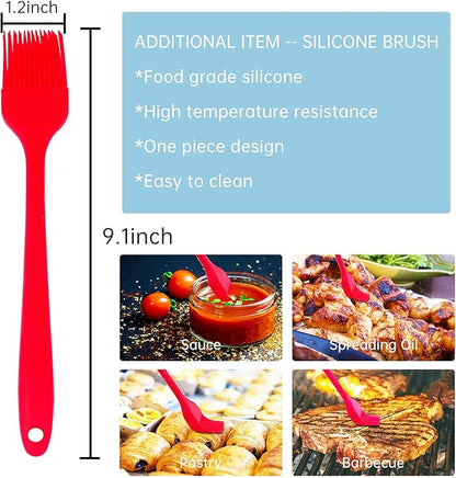 Meat Injector Syringe Turkey Marinade Injector Kit, 1.6-Oz Syringe Set with 3 Professional Needles,1 Silicone Brush,4 Extra O-Rings,1 Cleaning Brush for Basting&Grilling, Flavor Injector for Smoking