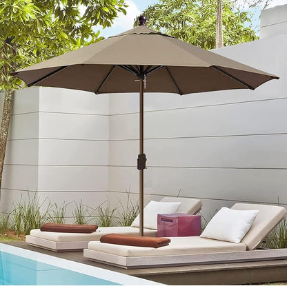 EliteShade USA 10-Year-Non-Fading 10Ft Market Patio Umbrella, UPF 50+ UV Protection Performance Sun Umbrella, Heavy Duty Commercial Grade Outdoor Table Umbrella with Crank, Windproof Vented Top for Garden, Pool, Deck and Outdoor Playsets, No Tilt, Mush...