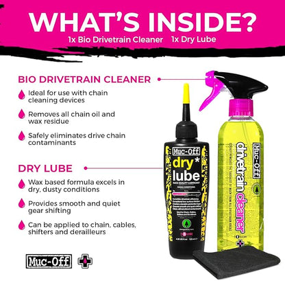 Muc-Off Bio Drivetrain Cleaner | Effective Biodegradable Bicycle Chain Cleaner and Degreaser Spray | Suitable for All Types of Bike