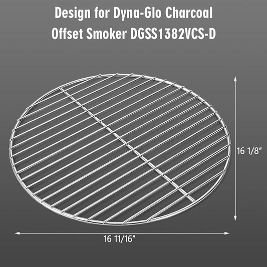 Uniflasy 16.7" Round Grill Grates for Dyna-Glo DGSS1382VCS-D Smoker, 5 Pack Heavy Duty Cooking Grates Replacement Parts for Dyna-Glo Vertical Charcoal Smoker Grill