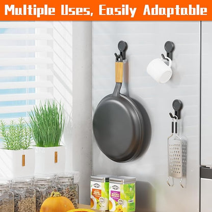 4 Pack Magnetic Grill Hooks, Strong Magnetic Hook for Grill, Rust Proof & Heavy Duty Outdoor Magnetic Hooks, Grills Magnetic Hooks for Barbecue Tool, Outdoor Hanging, Refrigerator, Grill, Kitchen