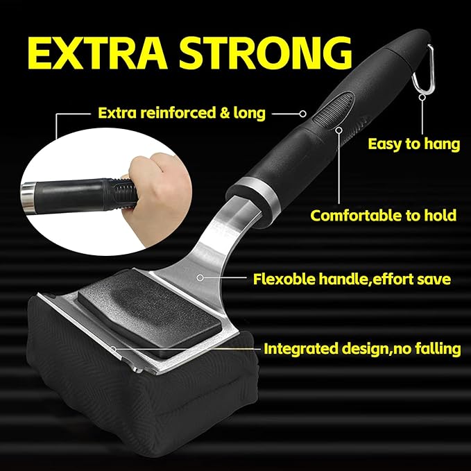 Steam Bristle Free Grill Brush Safe Steam Cleaning Tool Dishwasher Safe Thickened Aramid Fiber Scrubber for Outdoor Grill Grates, Flat Tops, Cast Iron & Stainless Steel Gifts for Men/Dad