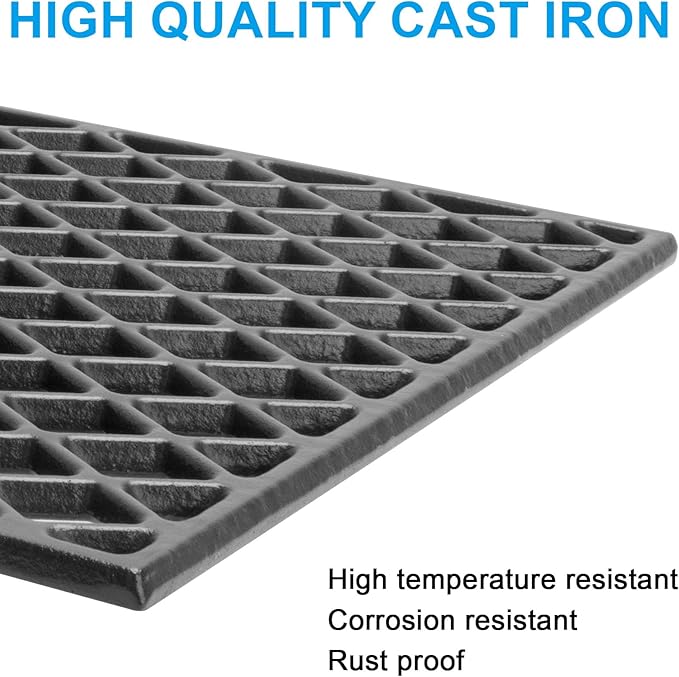 LS'BABQ 17'' Grill Grates for Nexgrill 720-0830H 720-0888N 720-0783E 720-0830D 720-0783W,Cast Iron Cooking Grids Replacement for Master Forge 1010037, Charbroil 463449914,Kenmore 122.16119,2 Pack