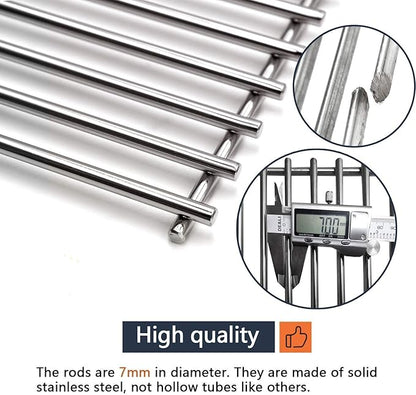 Hongso 16 7/8" SUS304 Stainless Steel Grill Grates Replacement for Charbroil 4 Burner 463436214 463436215 463433016 463432215 463439915 463436213 463440109 463420507 463441312 Thermos 461442114 Models