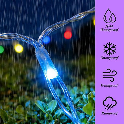 10ft x 10ft Solar Net Lights, 280LED Gazebo Mesh Lights Solar & USB Powered, Waterproof Netting Lights 8 Modes Clear Wire for Bushes Patio Garden Christmas Holiday Party Outdoor Decor (Multicolor)