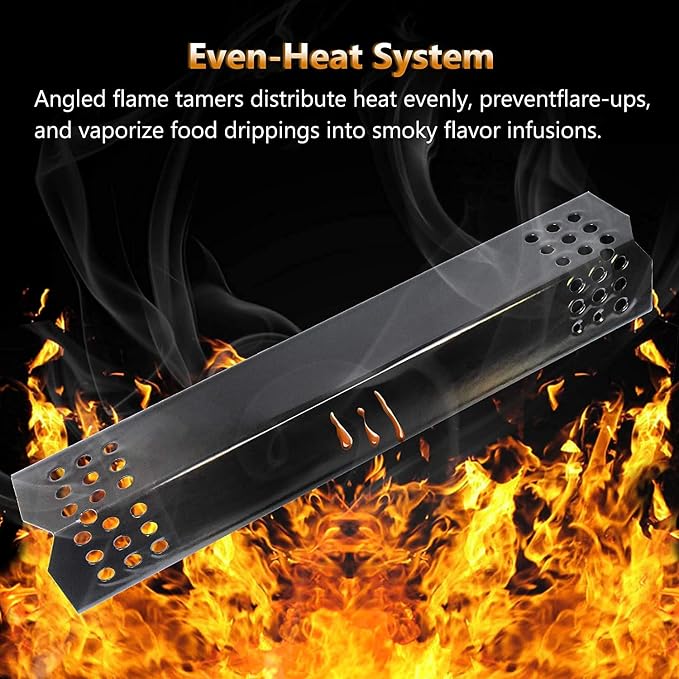 Grill Replacement Parts for nexgrill 720-0830h replacement parts, 17'' Cast Iron Grill Grates and Heat Plates for Nexgrill 720-0830H, 720-0697E, Members Mark 720-0830F, Uberhaus 780-0003.