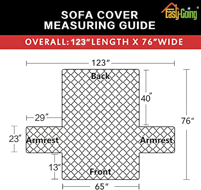 Easy-Going Reversible Couch Cover, 3 Cushion Sofa, Large, Ivory/Ivory | Machine Washable Slipcover For Dogs, Water Resistant Furniture Mat For Living Room, Non-Slip Sofa Cover, Pet Friendly