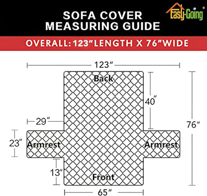 Easy-Going Reversible Couch Cover, 3 Cushion Sofa, Large, Ivory/Ivory | Machine Washable Slipcover For Dogs, Water Resistant Furniture Mat For Living Room, Non-Slip Sofa Cover, Pet Friendly