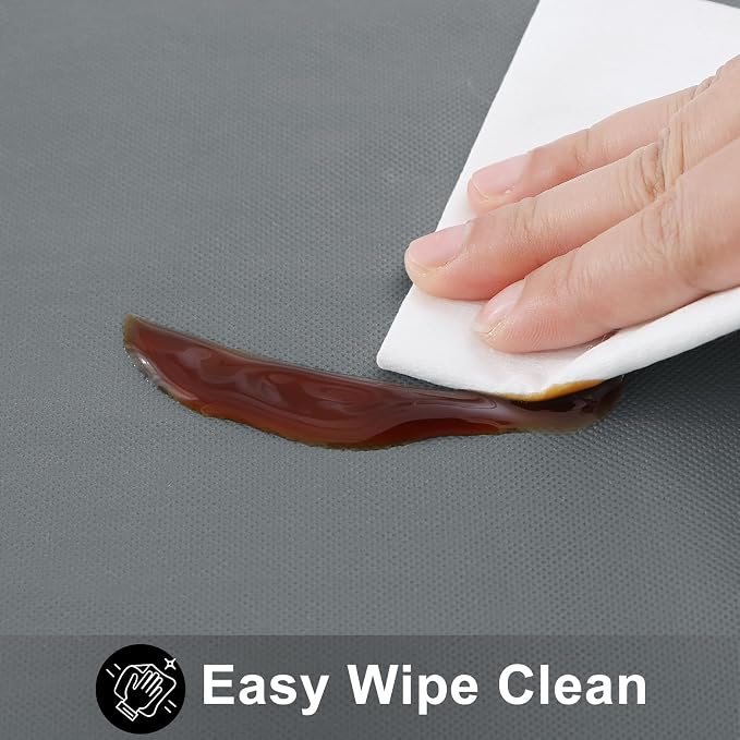 Smiry Rectangle Table Cloth 70x90 Inch, Waterproof Wipeable Vinyl Tablecloths Protector, Oil Spill Proof Plastic Table Cover for Dining, Picnic, Camping, Outdoor, Grey