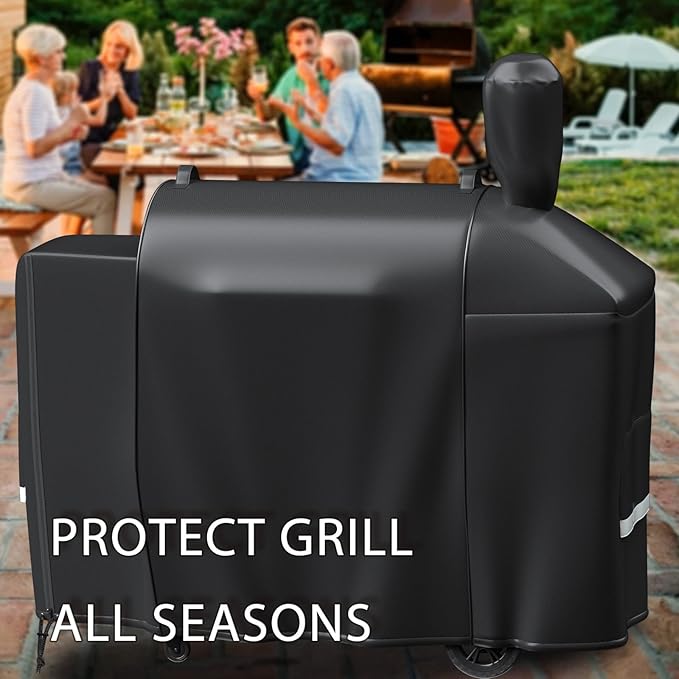 Grisun Grill Cover for Pit Boss Competition Series 1600, Pro Series Elite 1600 Wood Pellet Smoker Grill PB1600CS PB1600PS2 PB1600PSE, 600D Heavy Duty Fade Resistant Waterproof Grill Cover for PB1600