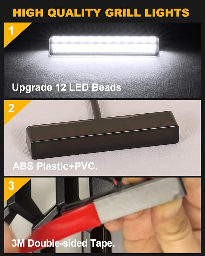 OKLSG LED Front Grill Lights for F150 2026 2025 2024-2018 Grille Light F150 Accessories(White Lights, 6)