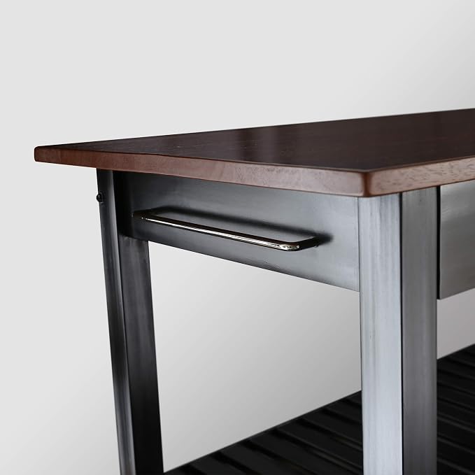 Kitchen Island with Solid Wood Top