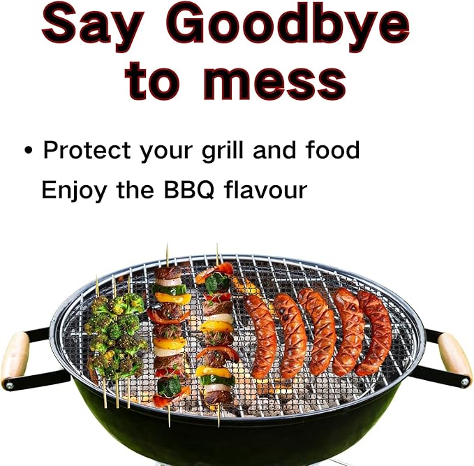 Grill Mesh Mat for Outdoor Grilling, Non-Stick BBQ Grill Mat Resuable and Easy to Clean, Works on Gas, Charcoal, Electric Grill 15.7x13 Inch (3 pcs)