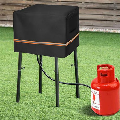 Outdoor Single Burner Stove Cover Fit for Flame King Heavy Duty 200K BTU, for GASONE, 600D Heavy Duty Water Resistant Cover,for All Single Propane Burner- 17.5" L x 17.5" W x 11" H,Black