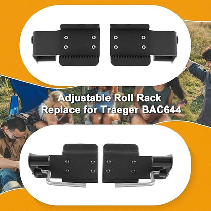 Roll Rack Hooks for Traeger Grills Ironwood, Timberline, Flatrock Series Accessories P.A.L. Pop-and-Lock Rail BAC644 BAC643 Adjustable Paper Holder Aluminum Foil Butcher Paper with 3 PCS Hooks