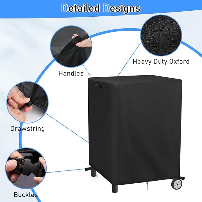 Outdoor Patio Table Cover for Pinikox Kitchen Island Prep Table, Waterproof Service Cart Covers Rolling Tool Cart Covering - 28"L×25"W×34"H, Black
