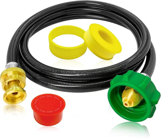 6FT Propane Hose Adapter for Weber Travelev Grill,1lb to 20lb Propane Tank Adapter for Weber Q/Gas Go-Anywhere Grills/Coleman Stove/Blackstone Griddle,Heater.
