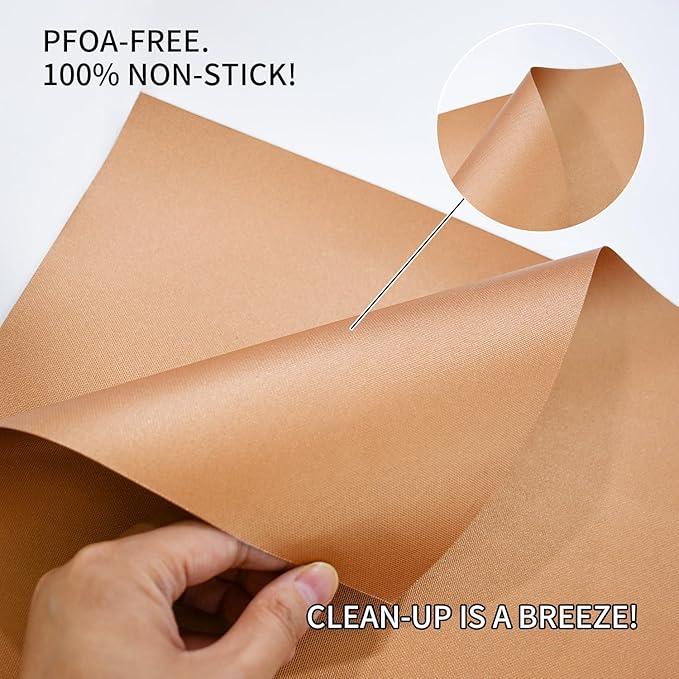 Grill Mats for Outdoor Grill, Set of 6 Copper Grill Mat, Non-Stick and Reusable BBQ Copper Sheets for Gas Grilling Charcoal Electric Barbecue Cooking Accessories, PFOA Free, 15.75 X 13in
