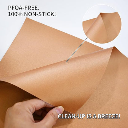Grill Mats for Outdoor Grill, Set of 6 Copper Grill Mat, Non-Stick and Reusable BBQ Copper Sheets for Gas Grilling Charcoal Electric Barbecue Cooking Accessories, PFOA Free, 15.75 X 13in
