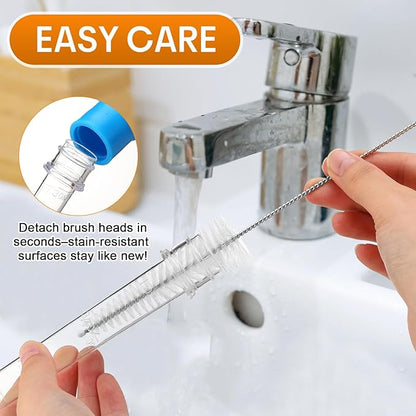 Boao 14 Pcs Heat-resistant Turkey Baster Cooking Set Includes 8 Pcs 11 Inch Large Syringe Turkey Baster, 2 Basting Brush, 4 Cleaning Brush, Meat, Food Injector for Poultry, Beef,Chicken(Vibrant Color)