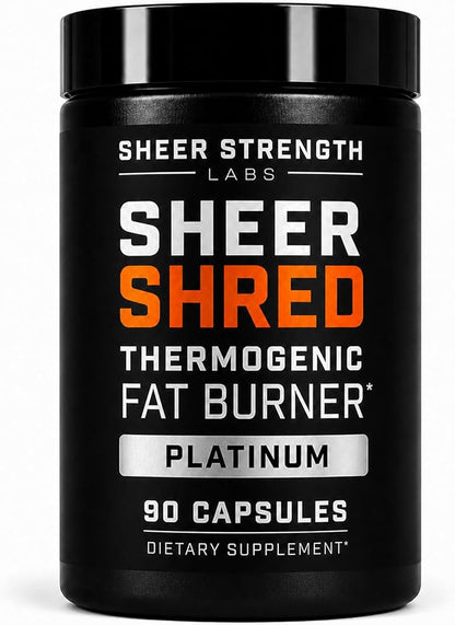 Sheer Strength Labs Burner for Men - Clinically Backed Dose, Strongest Formula - Made in USA - Premium Blend of Rauwolscine, L-Carnitine, Capsaicin. 30 Servings